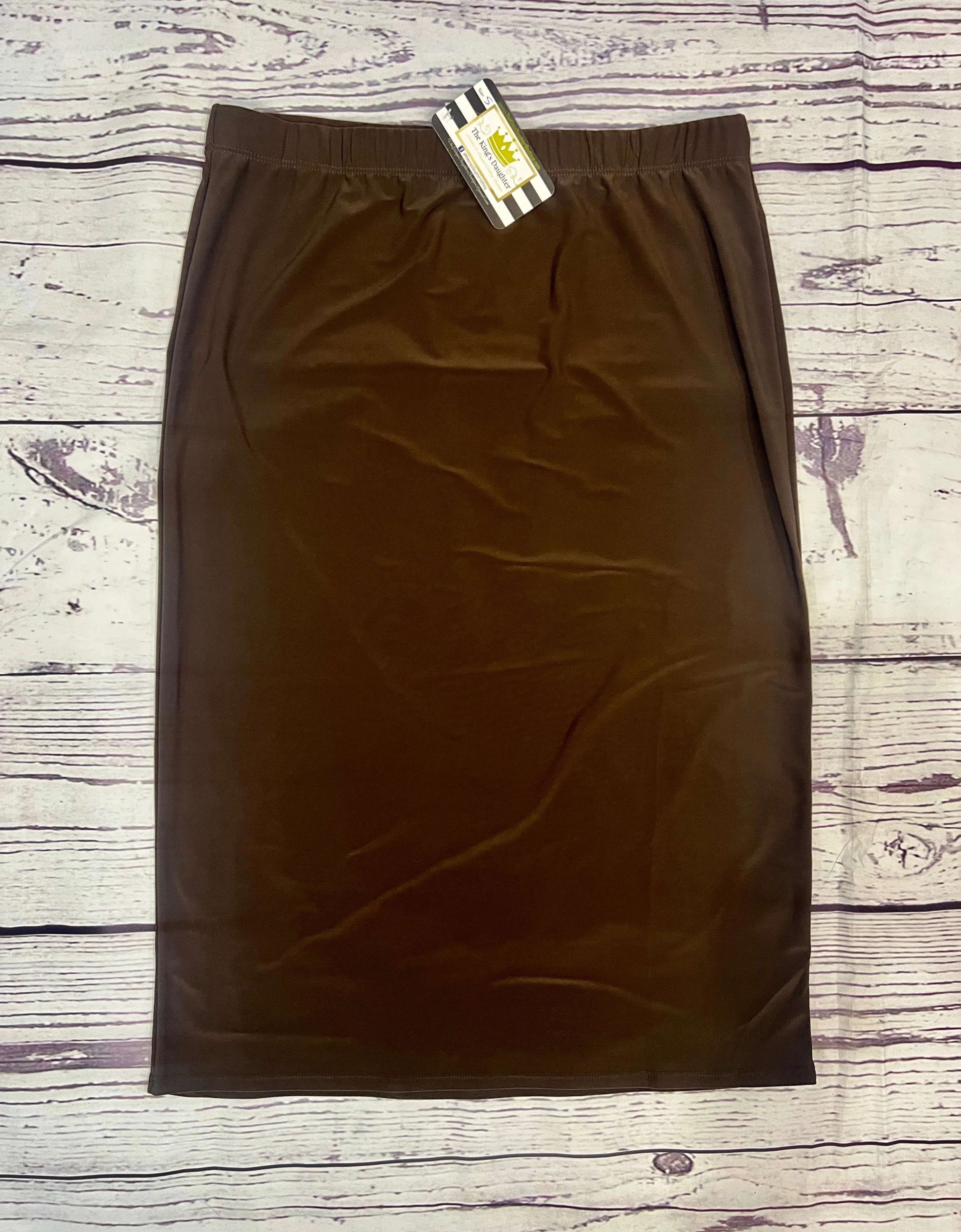 Miss Amy Pencil Skirt (Regular & Plus)- Dark Brown