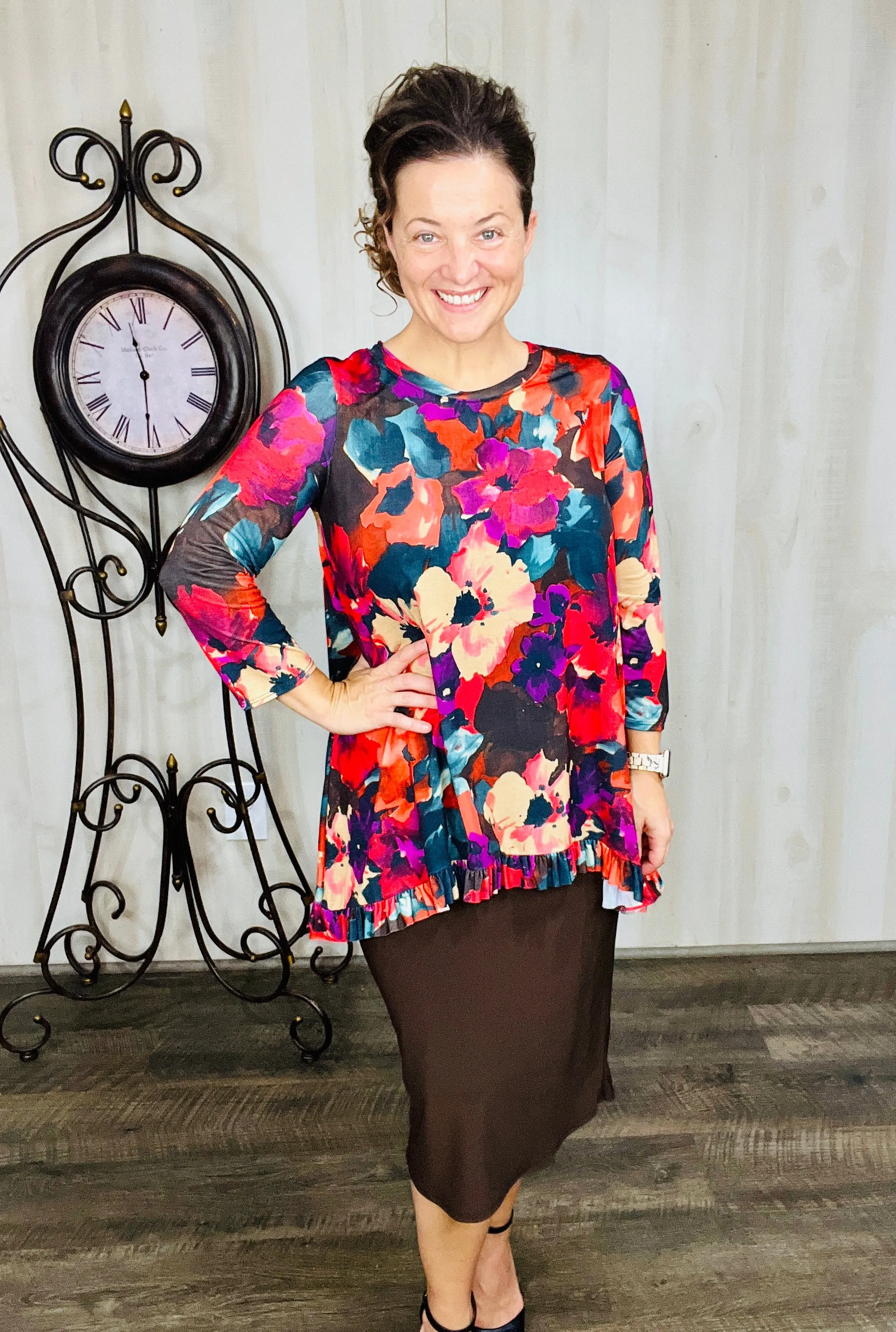 Miss Amy Pencil Skirt (Regular & Plus)- Dark Brown