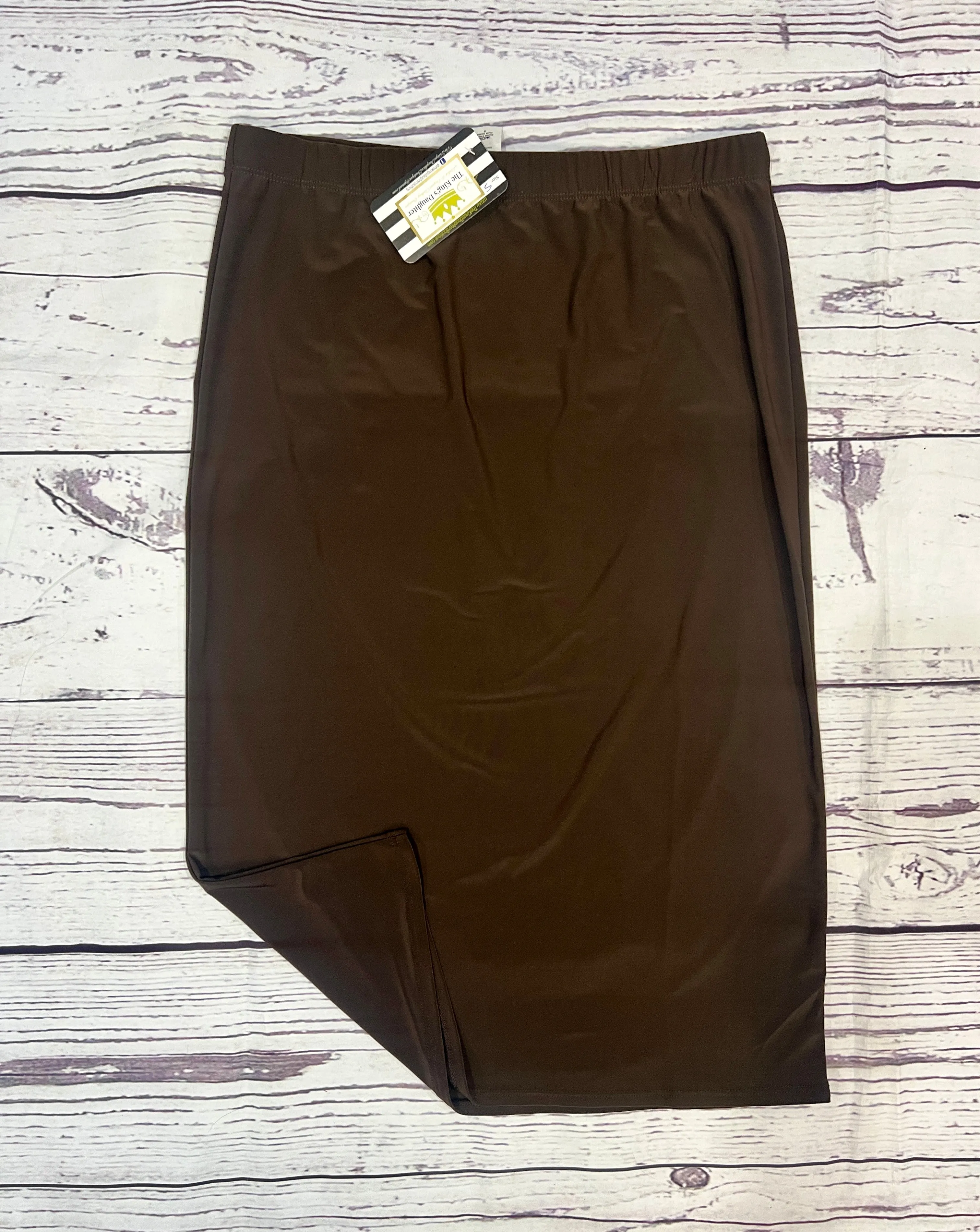 Miss Amy Pencil Skirt (Regular & Plus)- Dark Brown