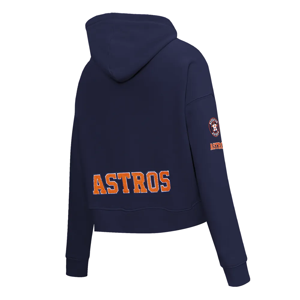 MLB HOUSTON ASTROS CLASSIC WOMEN'S CROPPED PO HOODIE (MIDNIGHT NAVY)