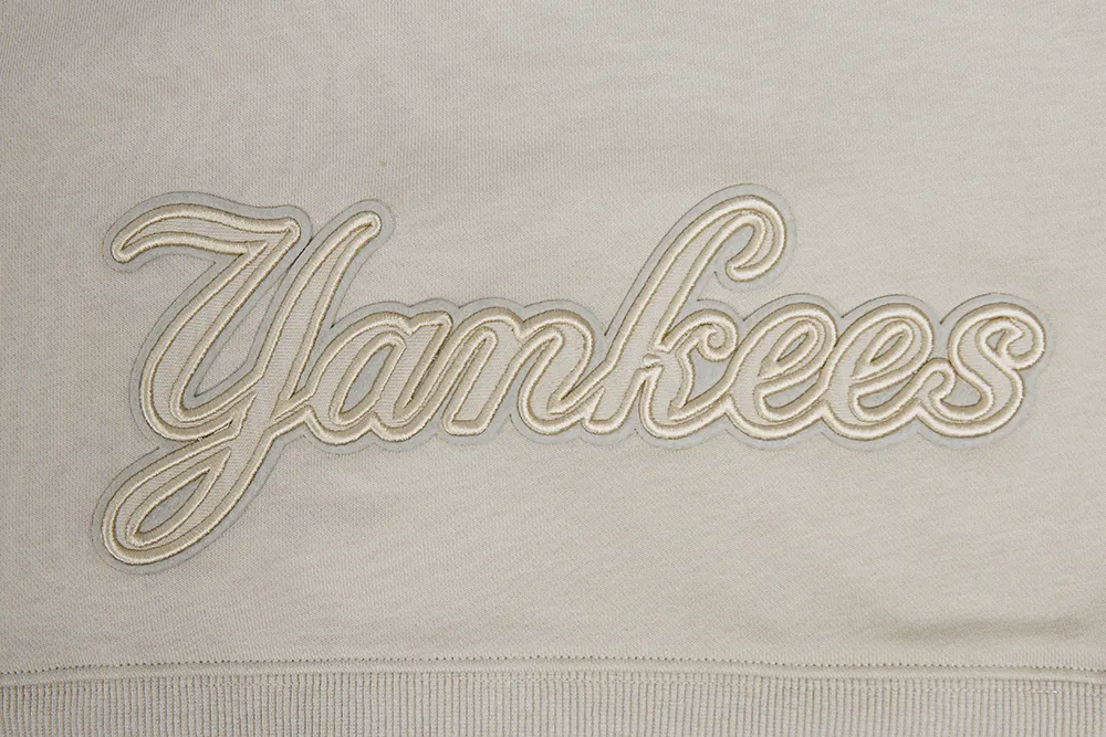 MLB NEW YORK YANKEES NEUTRAL WOMEN'S CROPPED PO HOODIE (TAUPE)