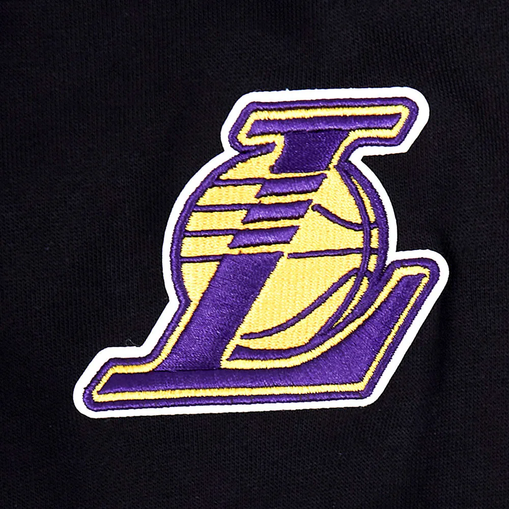 NBA LOS ANGELES LAKERS SUGAR SKULL WOMEN'S FLC CROPPED PO HOODIE (BLACK)