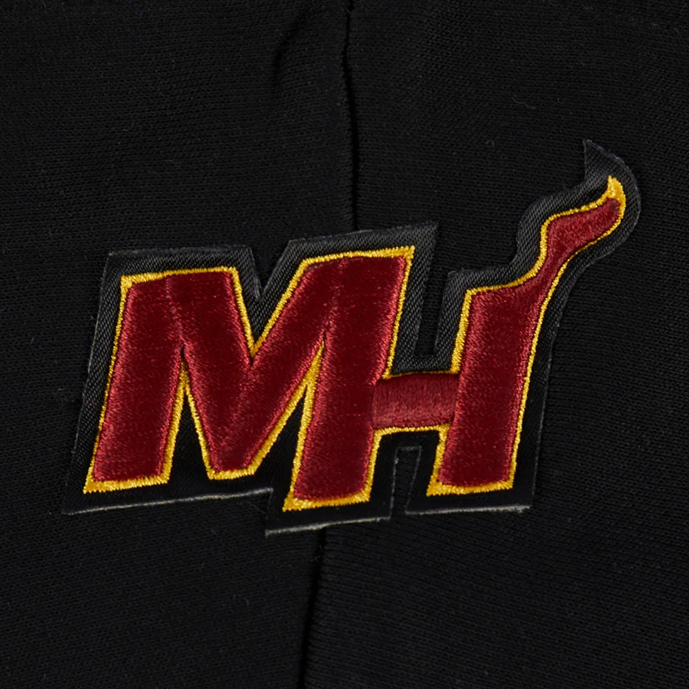 NBA MIAMI HEAT RETRO CLASSIC WOMEN'S CROPPED PO HOODIE (BLACK)