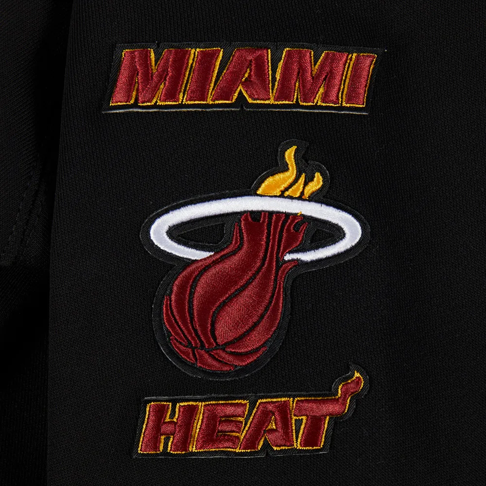 NBA MIAMI HEAT RETRO CLASSIC WOMEN'S CROPPED PO HOODIE (BLACK)