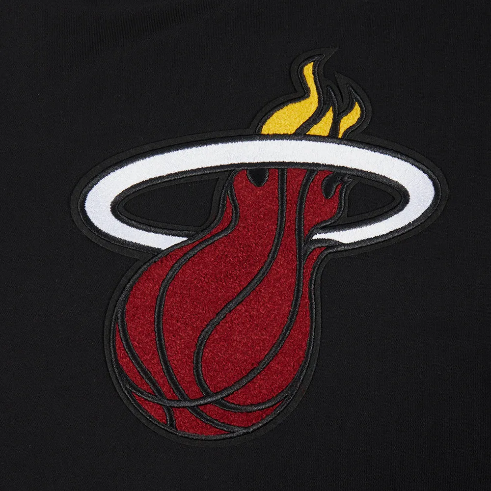 NBA MIAMI HEAT RETRO CLASSIC WOMEN'S CROPPED PO HOODIE (BLACK)