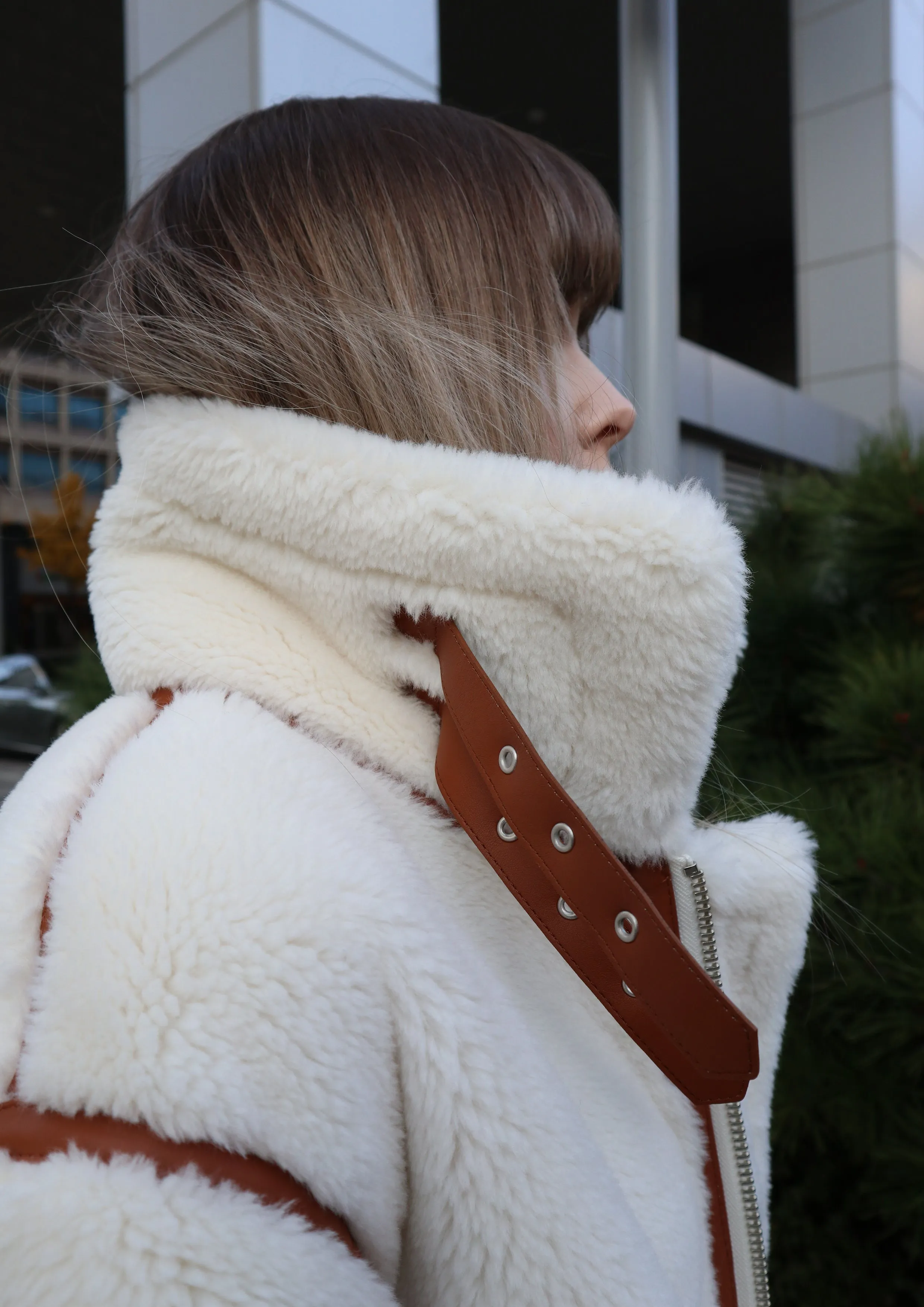 Oversized Faux Fur Biker Jacket
