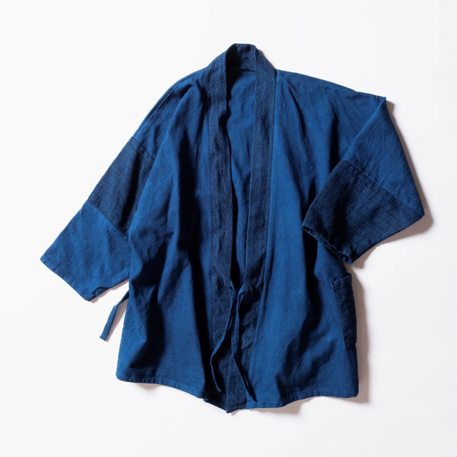 Patchwork Samue Jacket | Blue | Sashiko | Kimono style