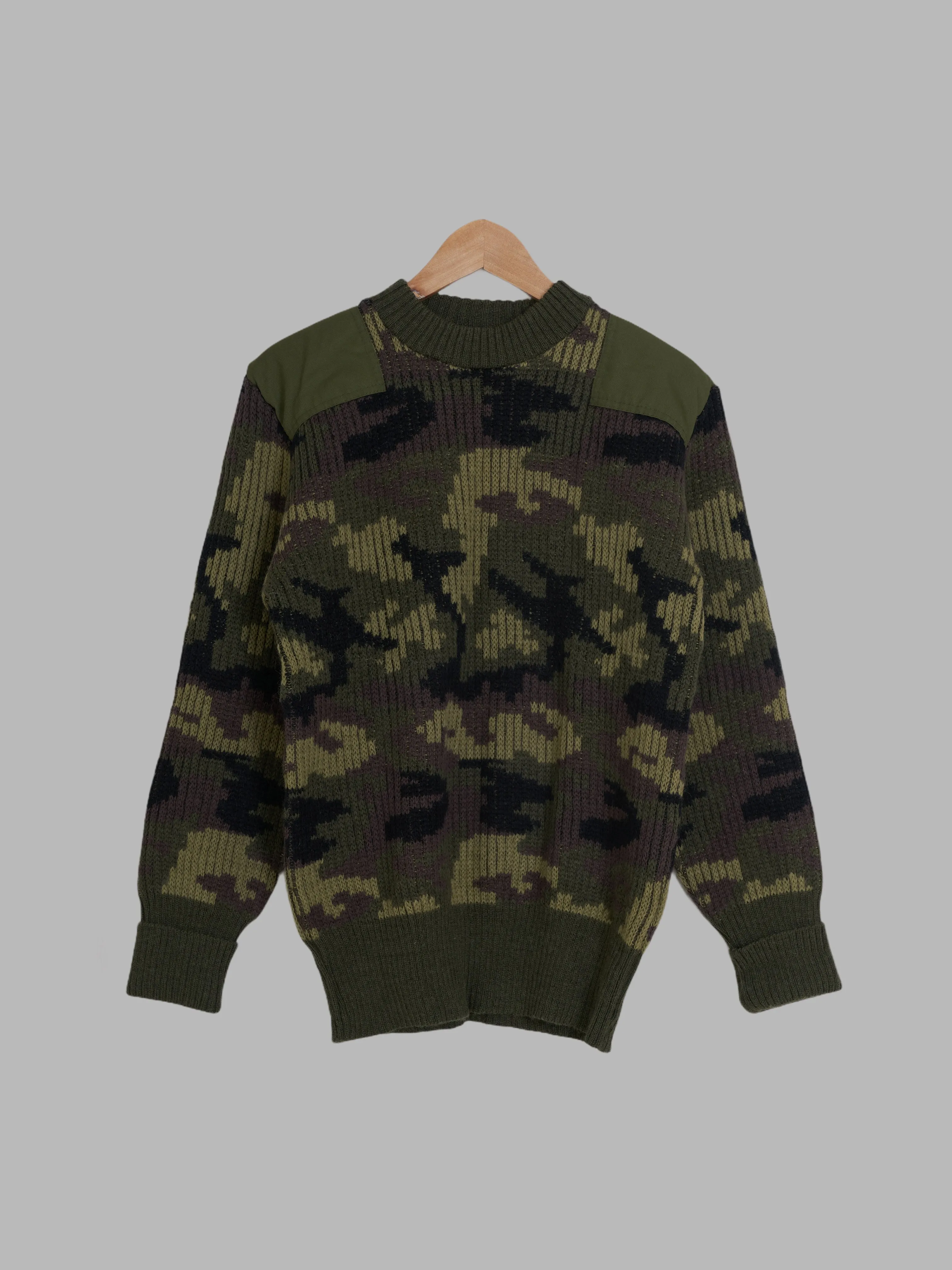 Peter Storm 1998 khaki camo W1 proofed wool rib waterproof army jumper - M