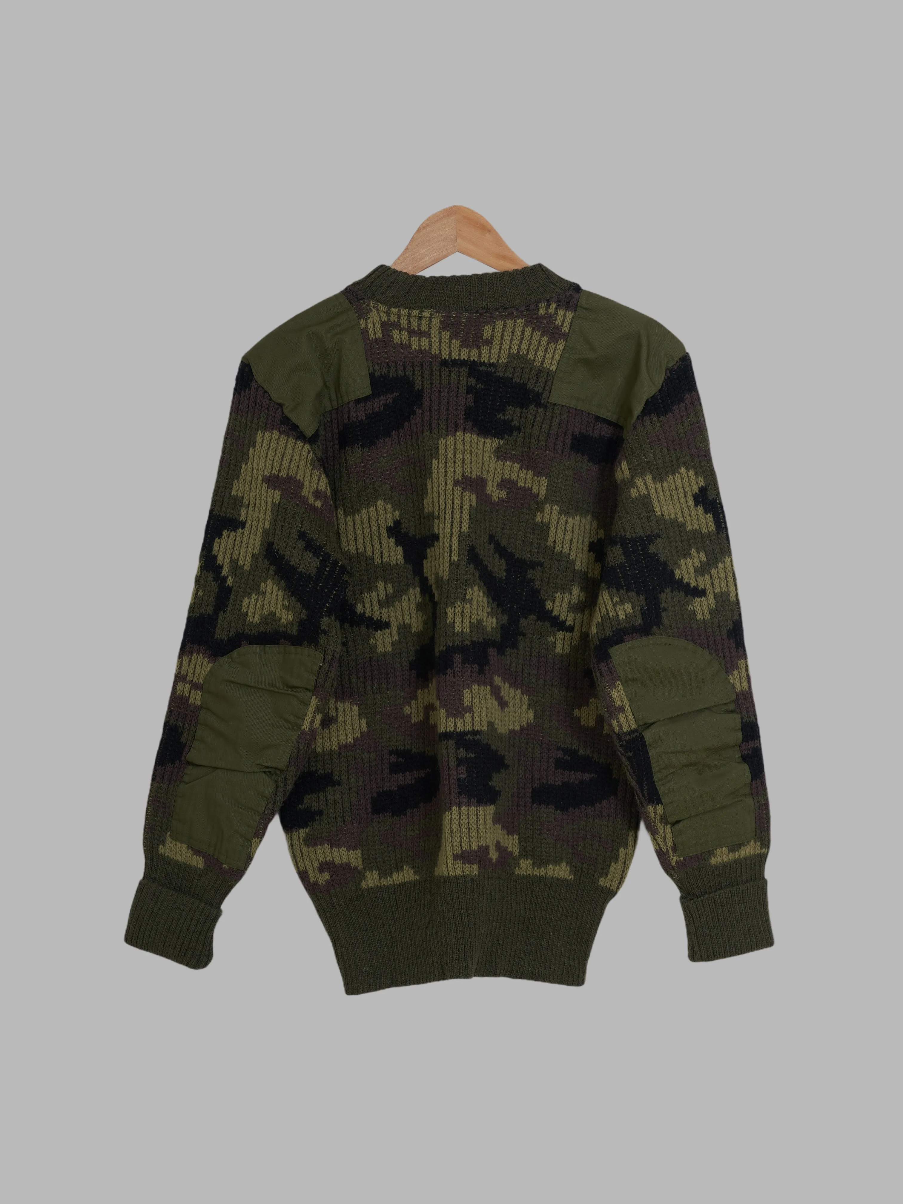 Peter Storm 1998 khaki camo W1 proofed wool rib waterproof army jumper - M