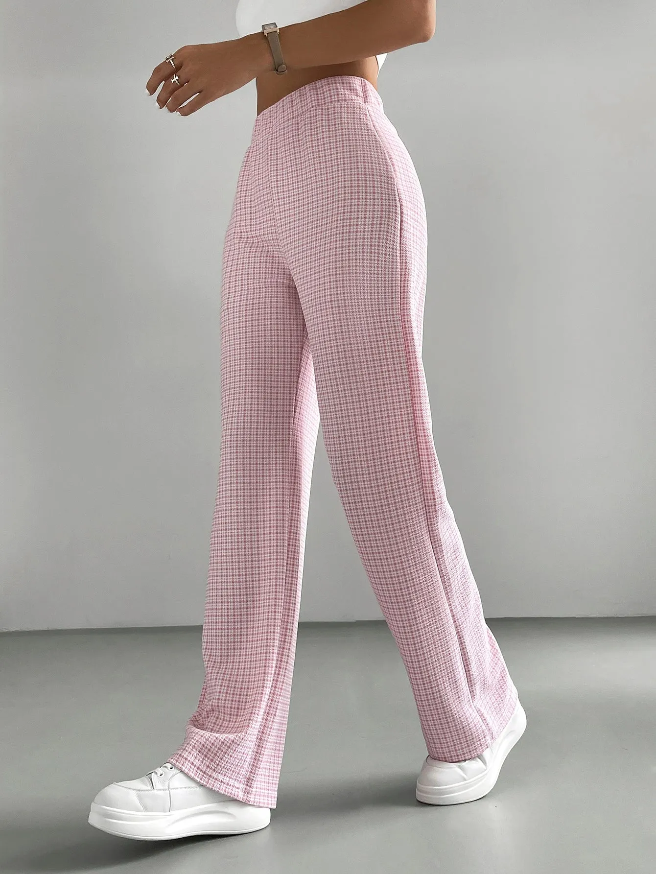 Plaid High Waist Pants SS23
