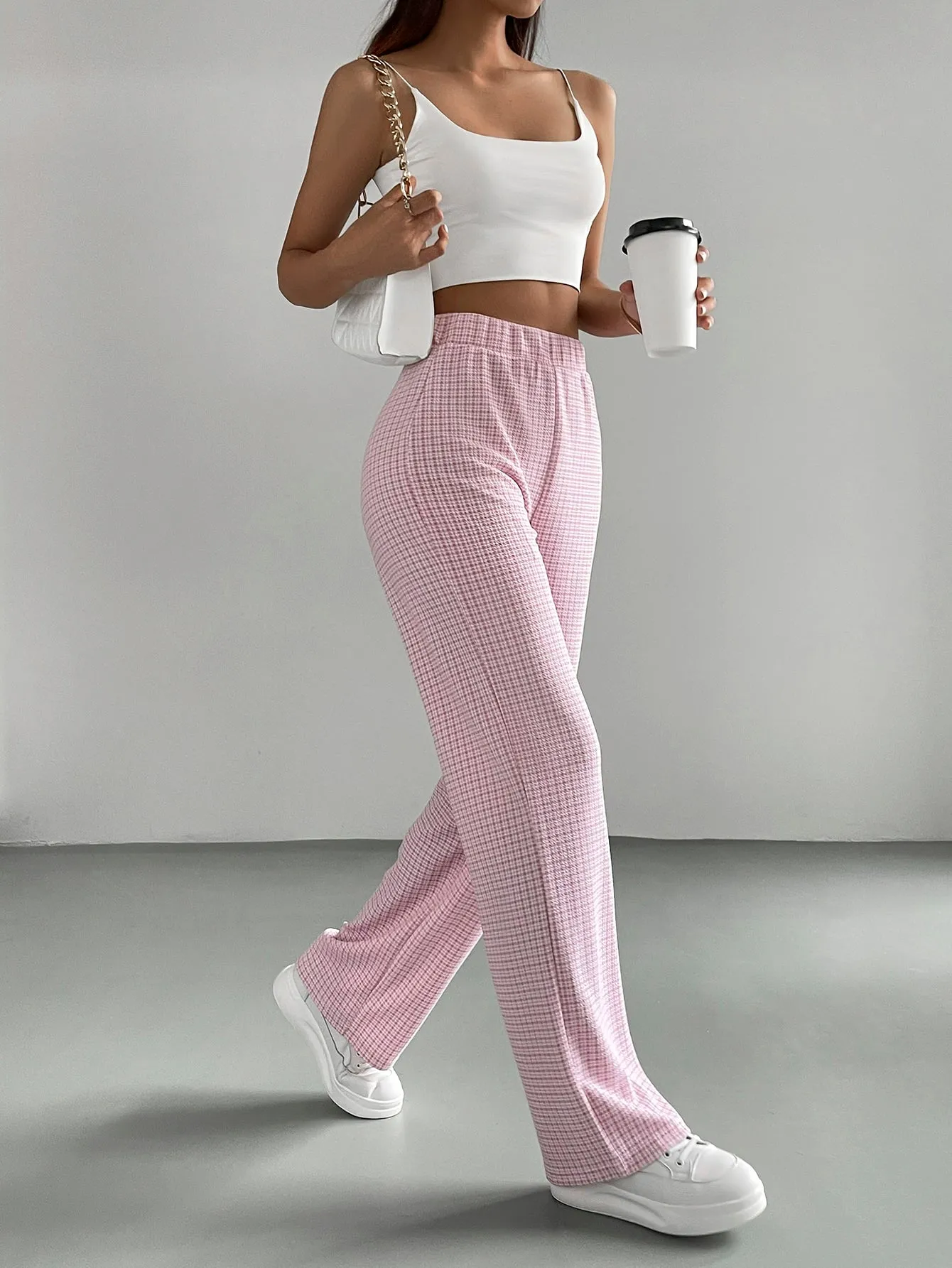 Plaid High Waist Pants SS23