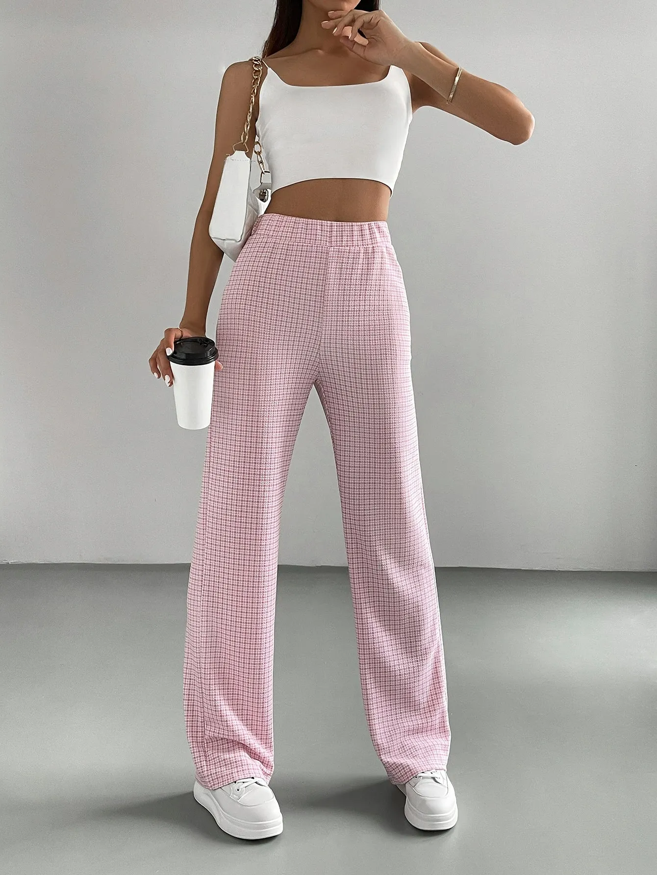 Plaid High Waist Pants SS23