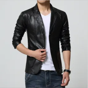 Plus Size M-7XL Spring Autumn Men Washing PU Leather Motorcycle Jackets