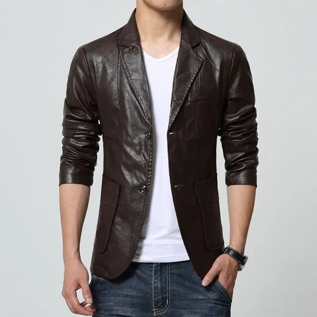 Plus Size M-7XL Spring Autumn Men Washing PU Leather Motorcycle Jackets