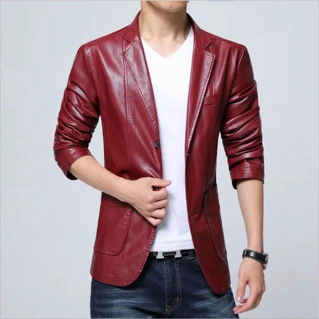 Plus Size M-7XL Spring Autumn Men Washing PU Leather Motorcycle Jackets