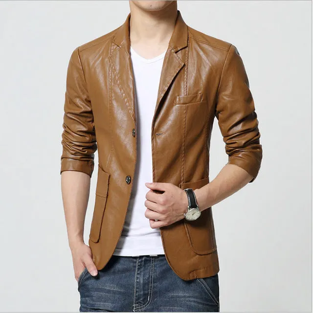 Plus Size M-7XL Spring Autumn Men Washing PU Leather Motorcycle Jackets