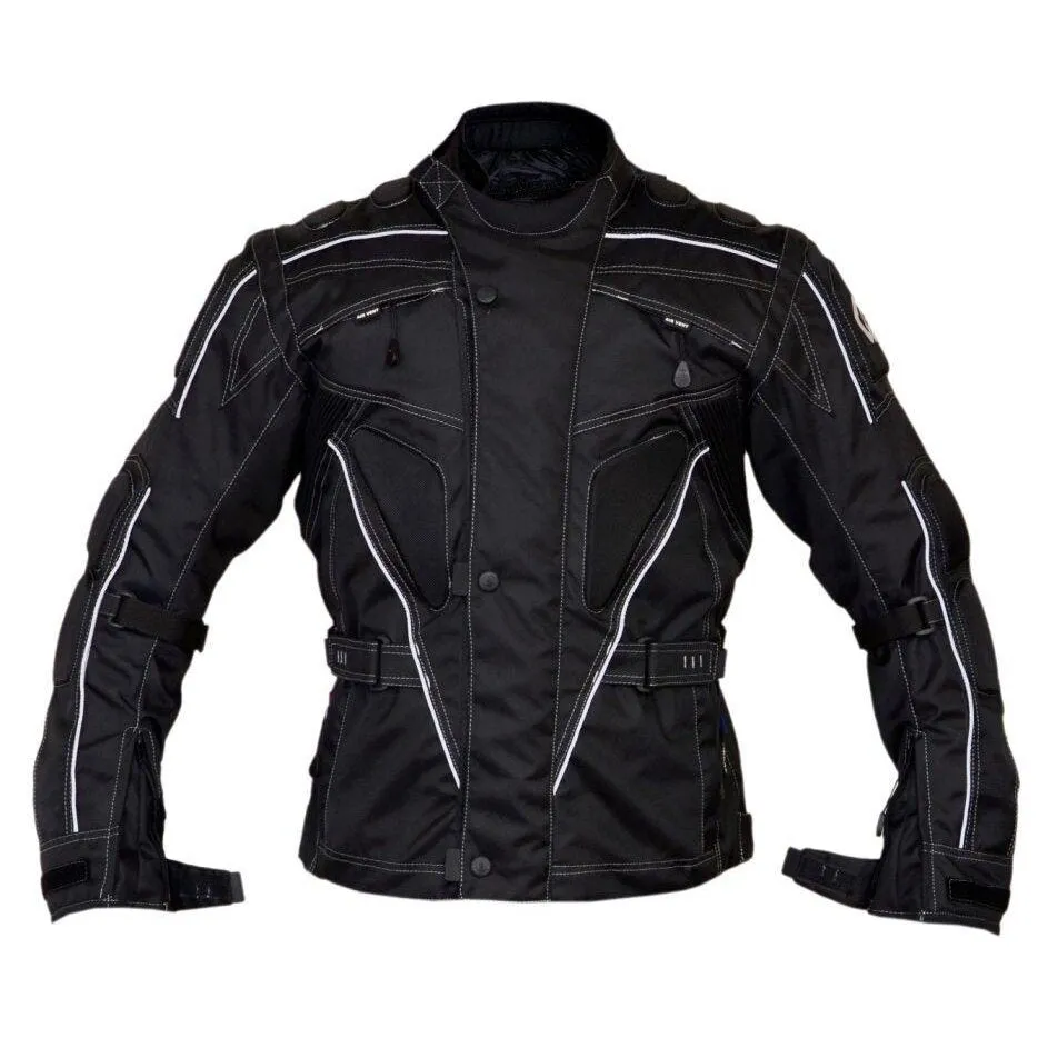 Raven Textile Motorcycle Armoured Jacket (Cordura Fabric Biker Advanced Black