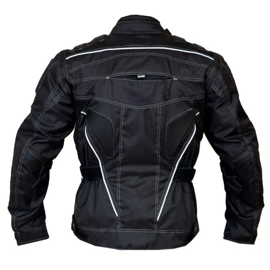 Raven Textile Motorcycle Armoured Jacket (Cordura Fabric Biker Advanced Black