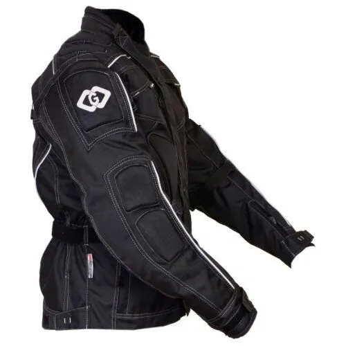 Raven Textile Motorcycle Armoured Jacket (Cordura Fabric Biker Advanced Black