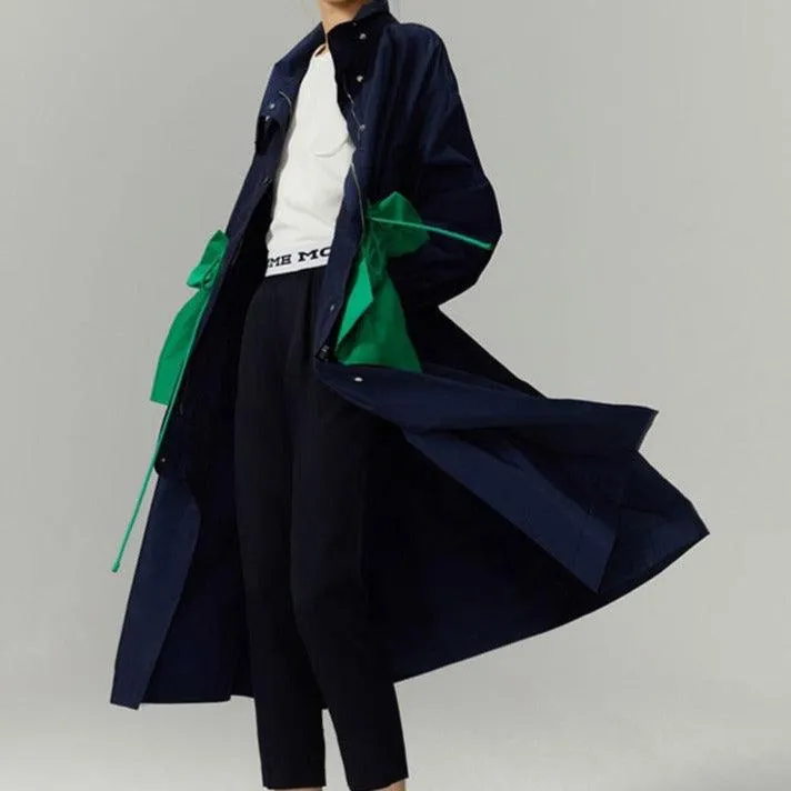 Streetwear style long oversized trench coat