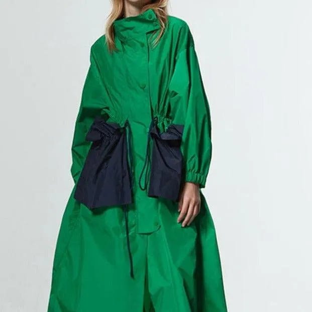 Streetwear style long oversized trench coat
