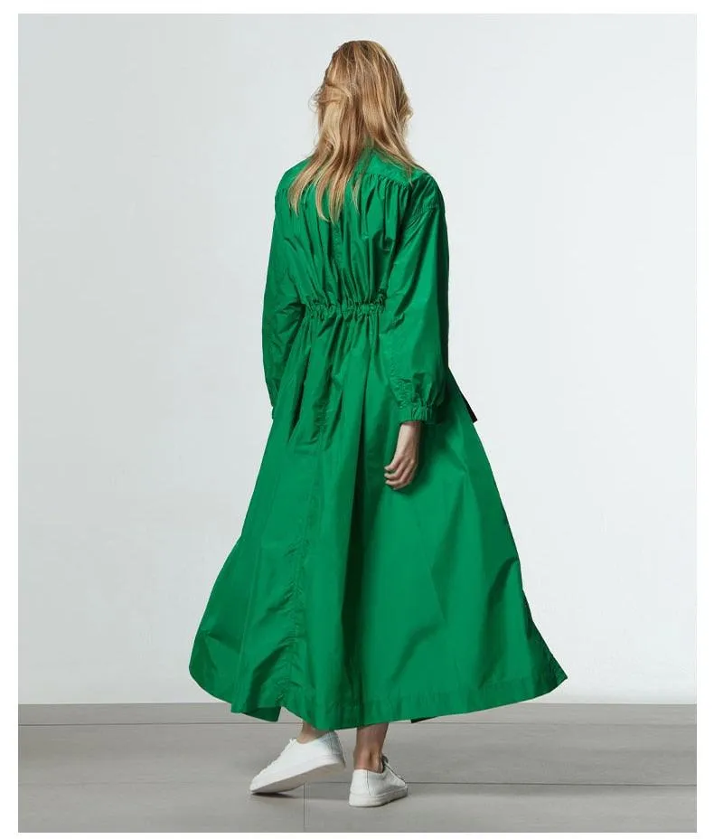 Streetwear style long oversized trench coat