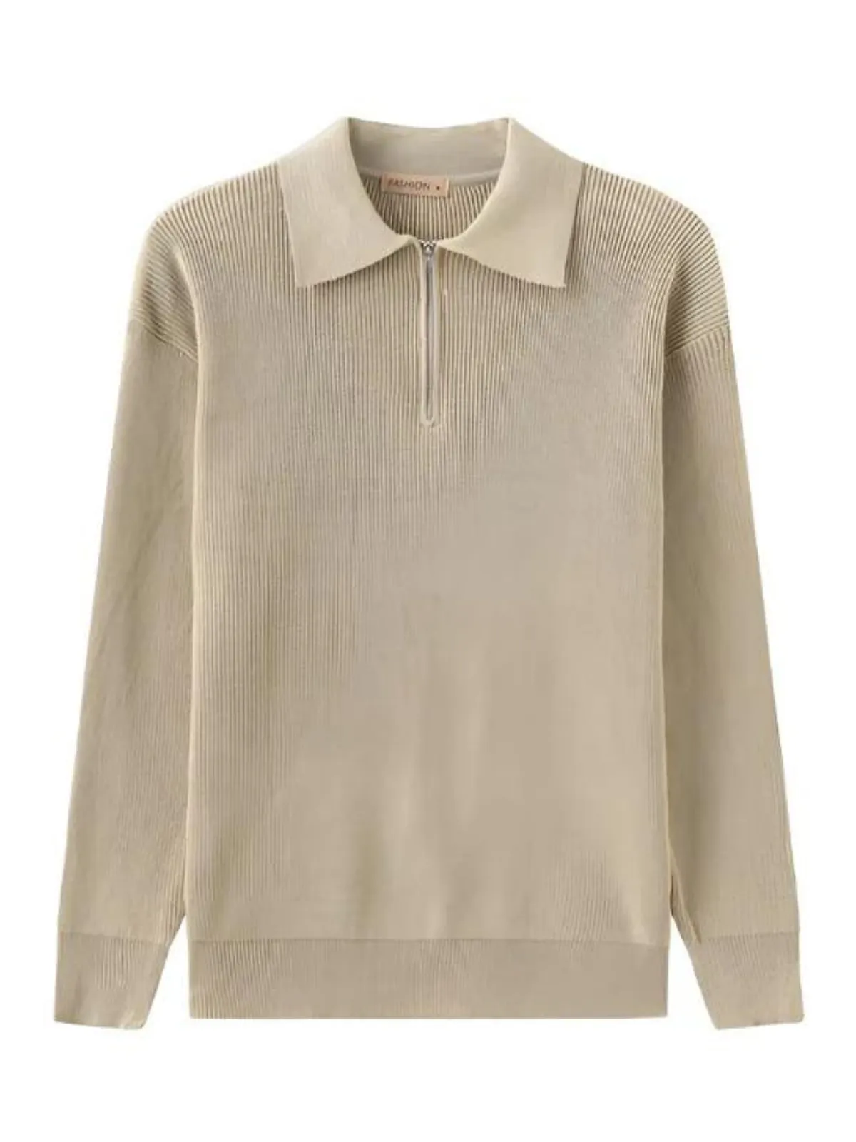 Stylish Cotton Knitted Half-Zip Sweater for Cozy Winter Wear