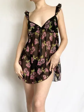 Victoria's Secret Sheer Floral Babydoll Slip Dress (S)