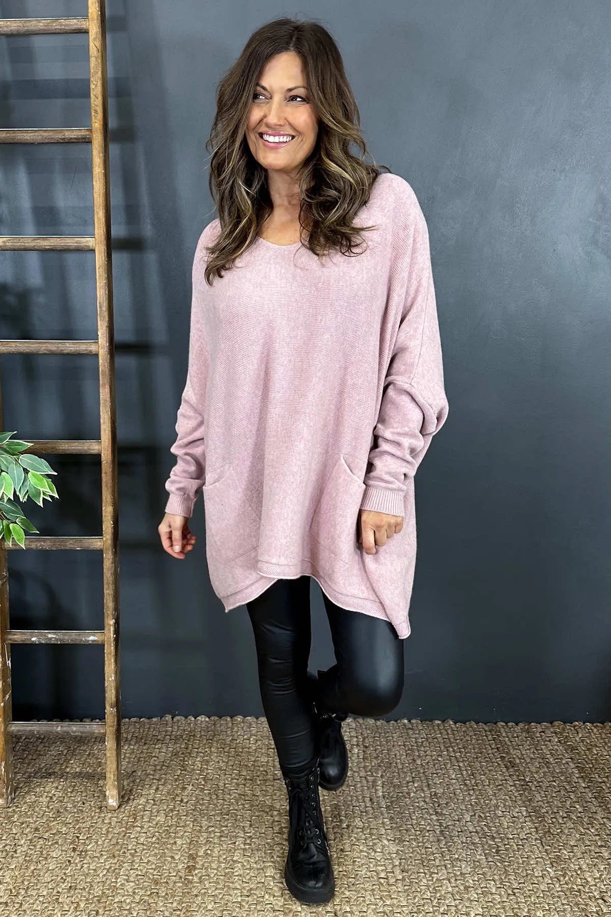 Vienna Pocket Knitted Jumper Pink