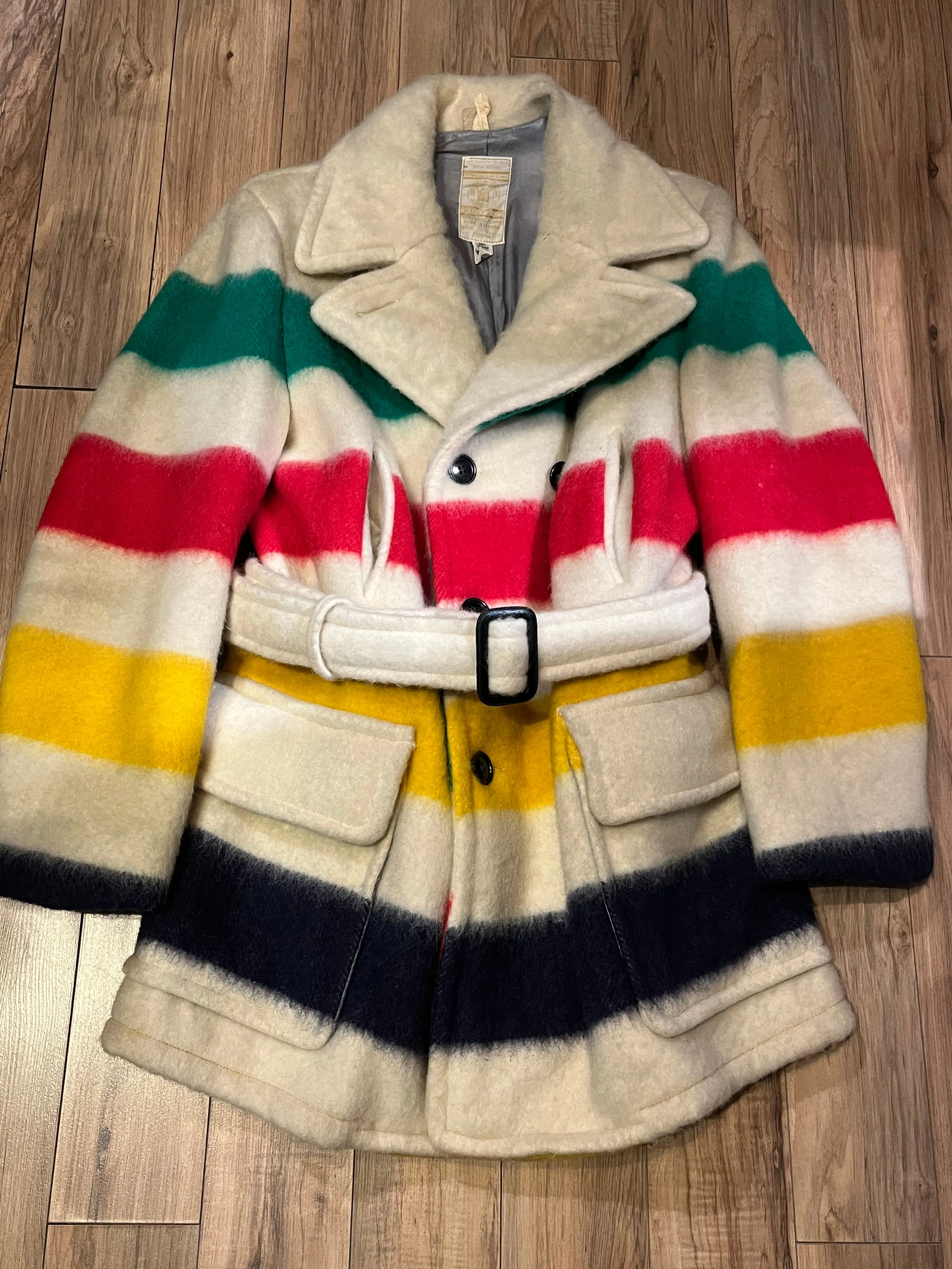 Vintage Hudson’s Bay Company Point Blanket Coat with Belt, Made in Canada, Chest 46” SOLD