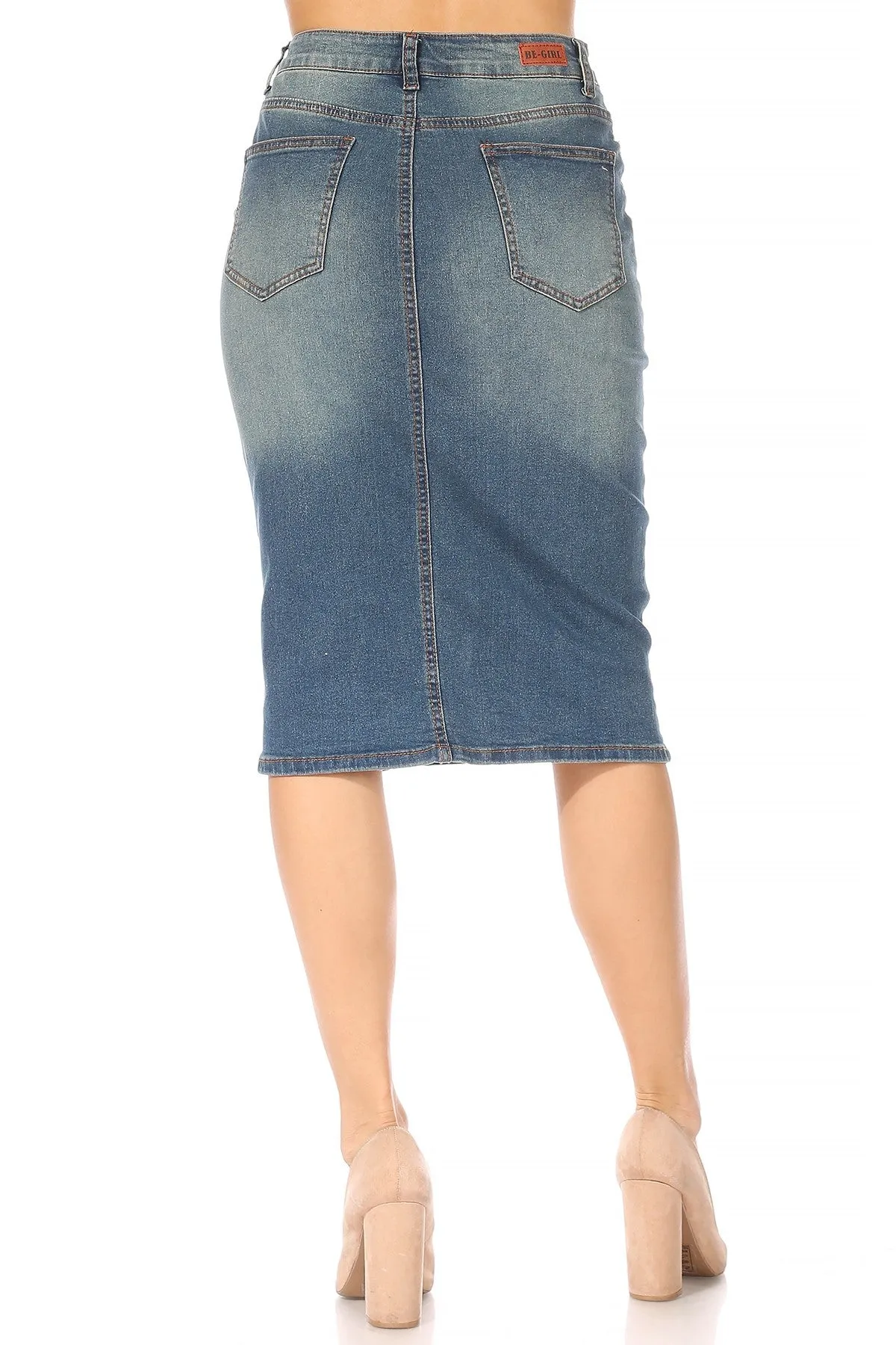 Vintage Washed Denim Skirt