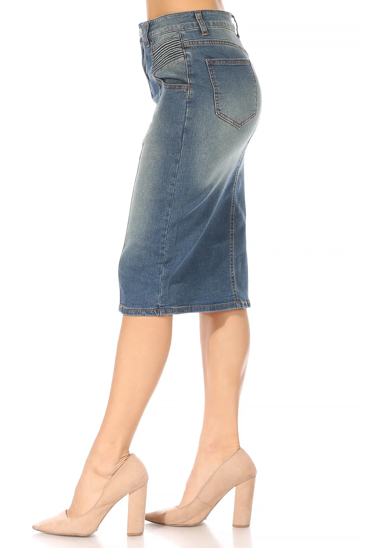 Vintage Washed Denim Skirt