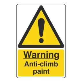 Warning Anti Climb Paint Sign