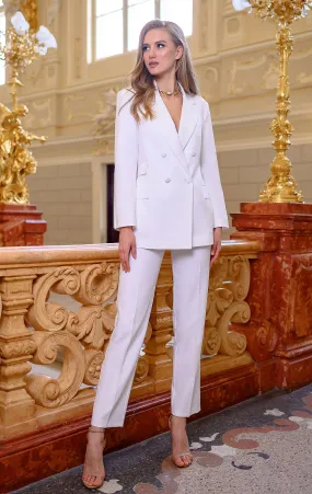 White Double-Breasted Suit 2-Piece