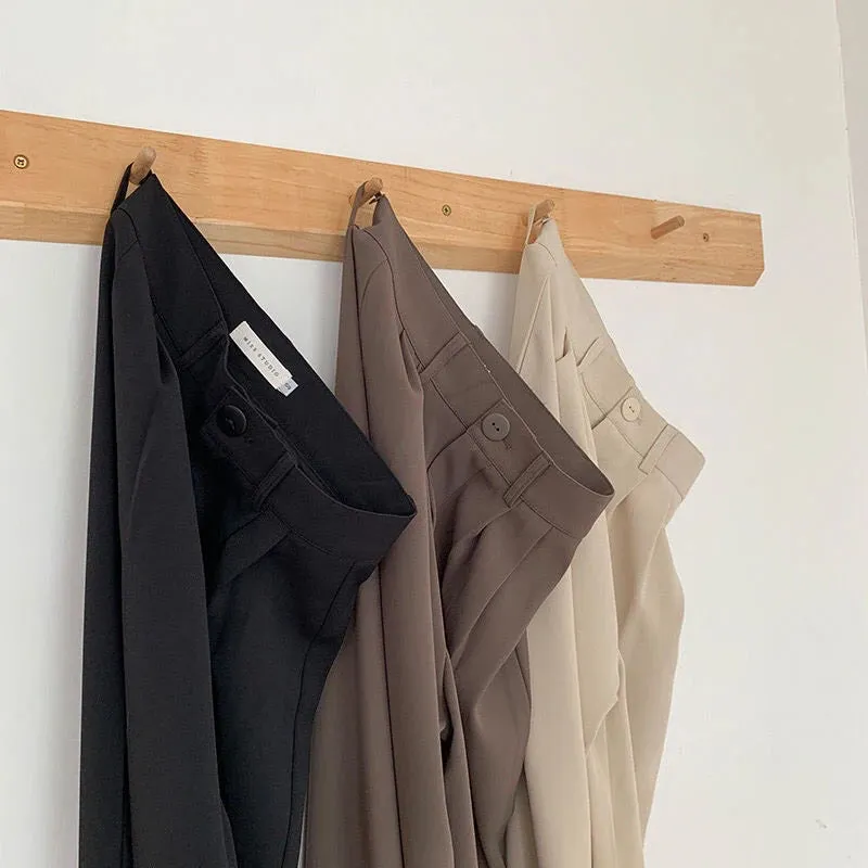Women's Elegant High Waist Korean Office Fashion Designer Pants